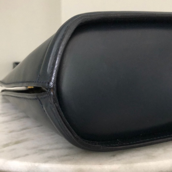 SALE Bally Vintage Structured Shoulder Bag Blue Leather Made in Italy sn1625-98 - Picture 14 of 16